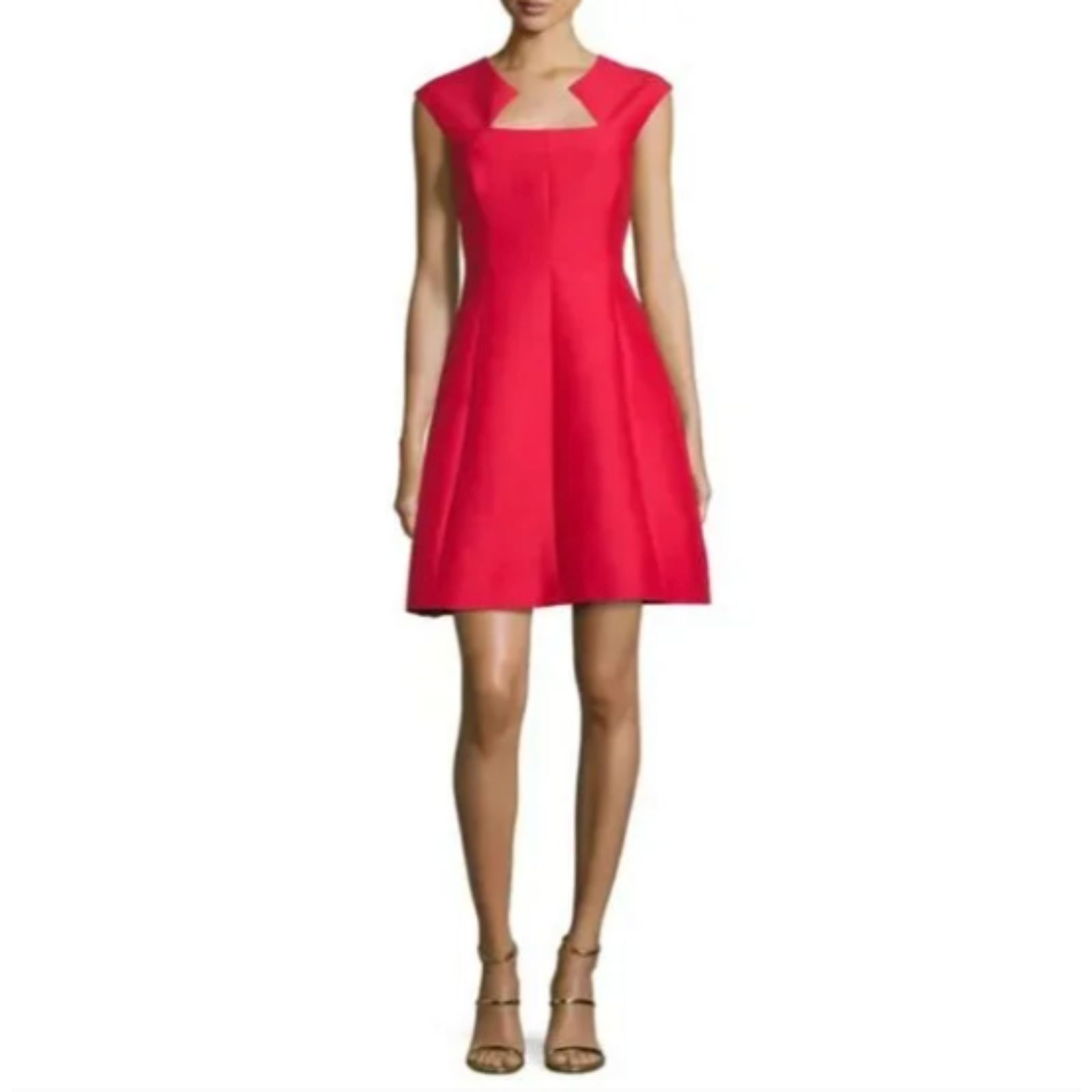 Halston Heritage Red Cocktail Dress (Sz 4)